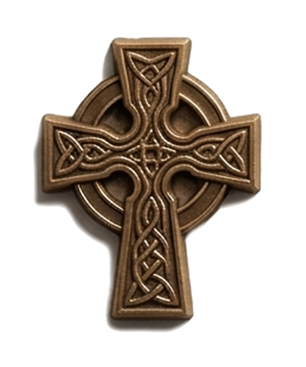 Celtic Cross Bronze Bas Relief