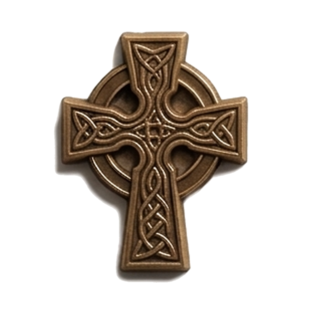 Celtic Cross Bronze Bas Relief
