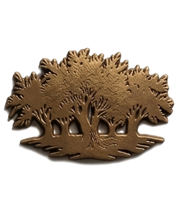 Forest Trees Bronze Bas Relief