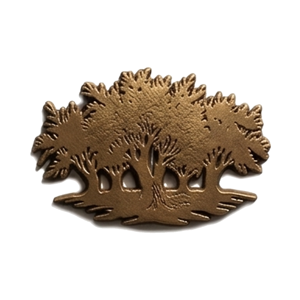 Forest Trees Bronze Bas Relief