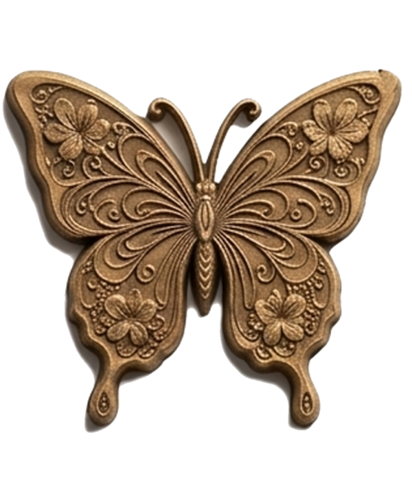 Butterfly Bronze Bas Relief