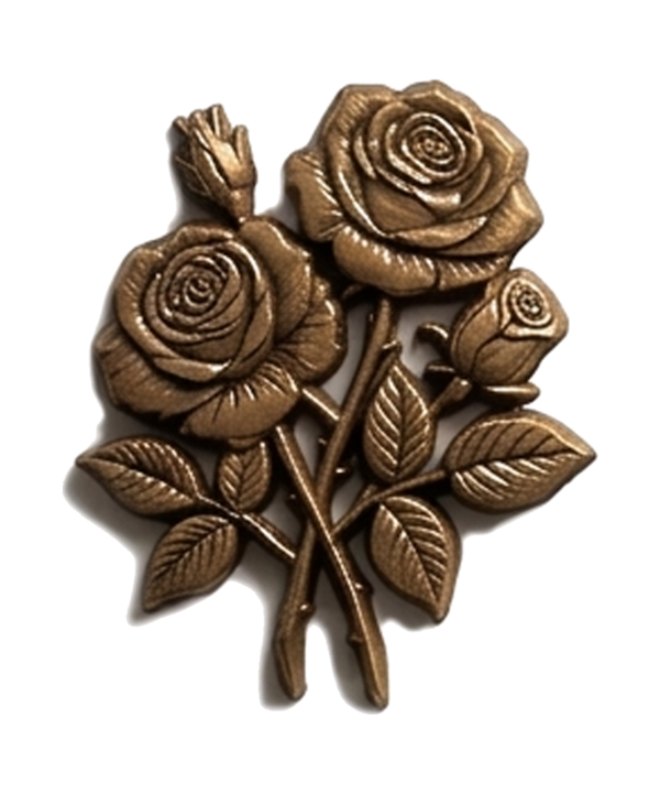 Rose Bouquet Bronze Bas Relief