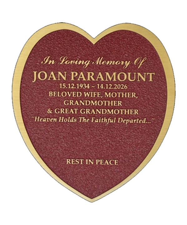 Love Heart Bronze Memorial Plaque