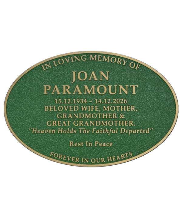Oval Bronze Memorial Plaque