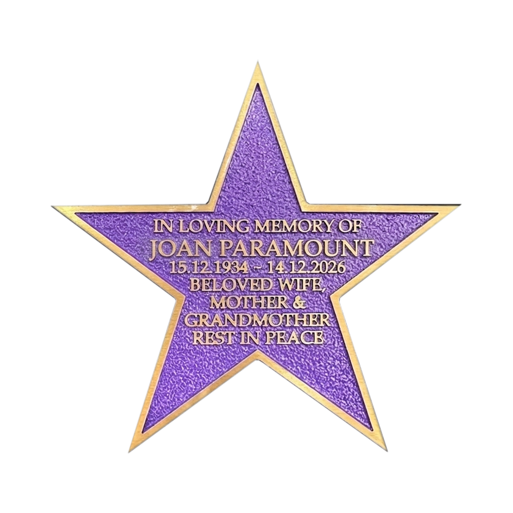 Shining Star Bronze Memorial Plaque