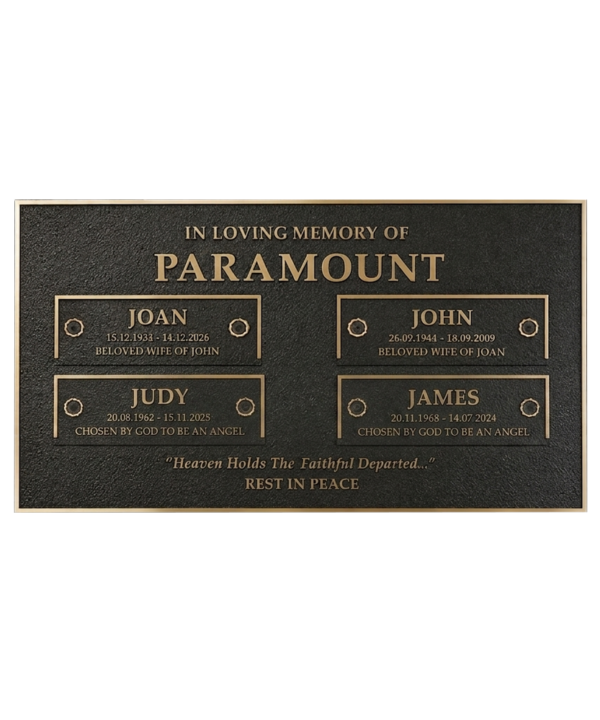 Four Interchangeable Bronze Memorial Plaques