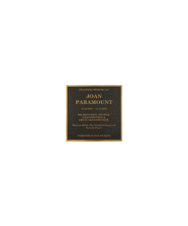 110 × 110 Bronze Memorial Plaque