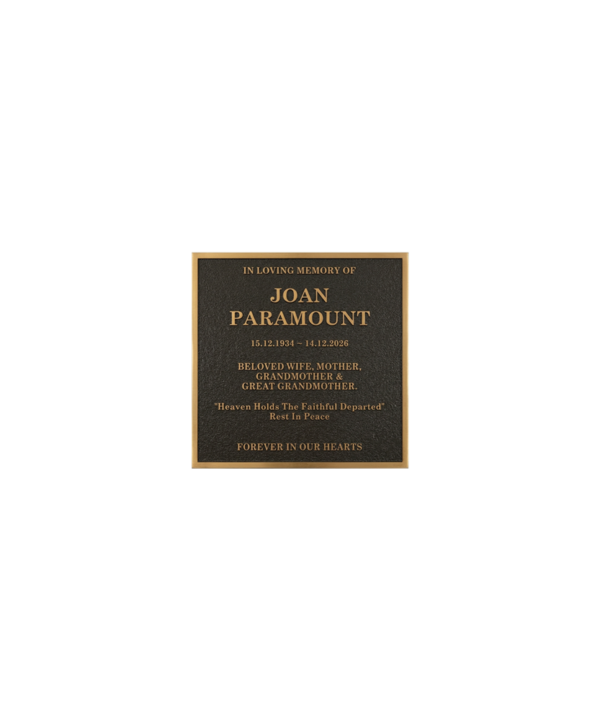 150 × 150 Bronze Memorial Plaque