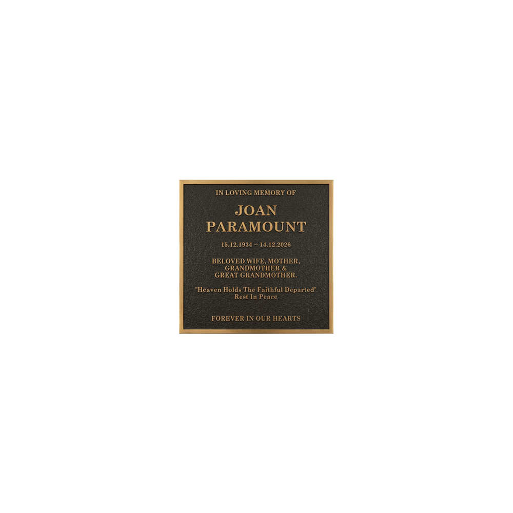 150 × 150 Bronze Memorial Plaque