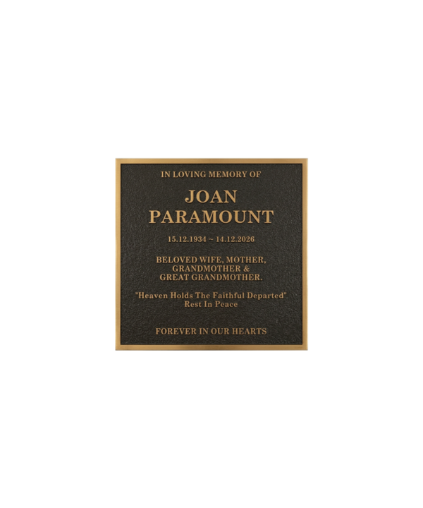 230 × 230 Bronze Memorial Plaque