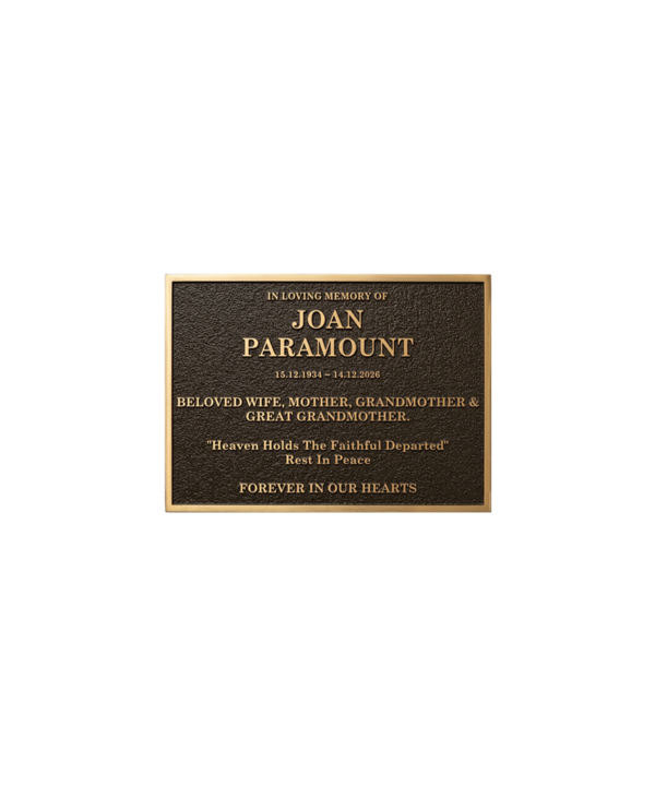 380 × 280 Bronze Memorial Plaque
