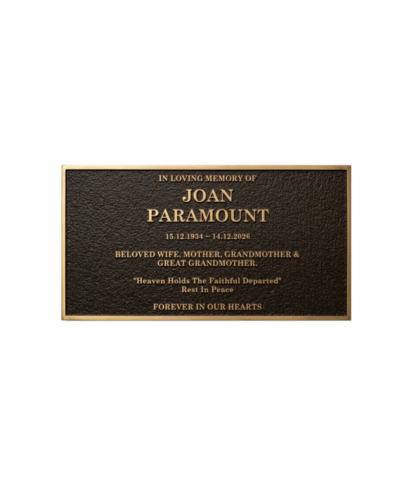 560 × 300 Bronze Memorial Plaque