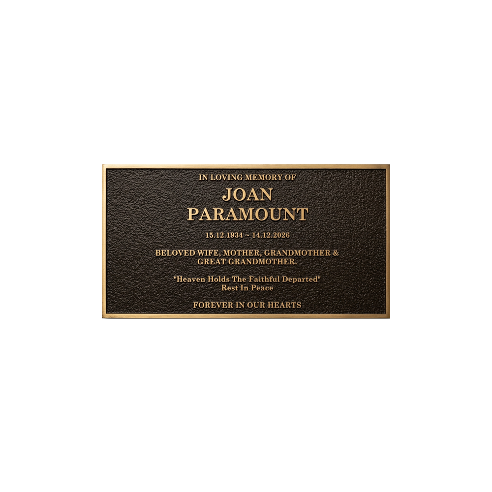 560 × 300 Bronze Memorial Plaque