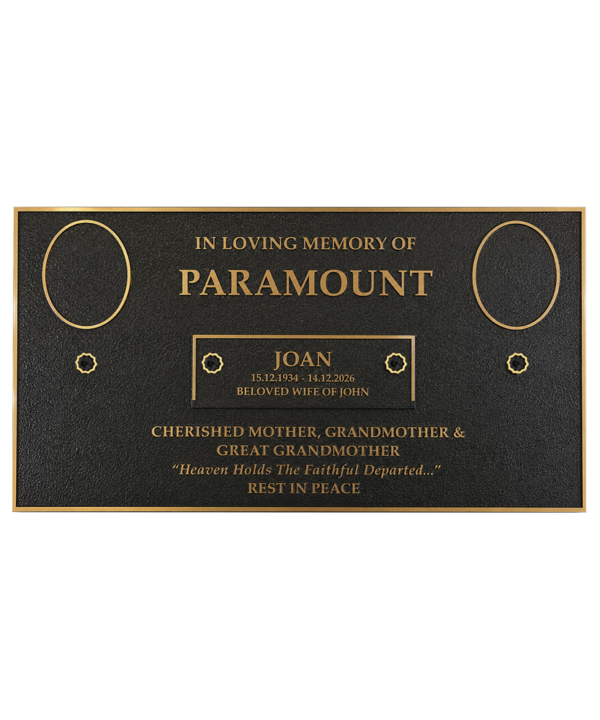 Centre Single Tribute Interchangeable Bronze Memorial Plaque