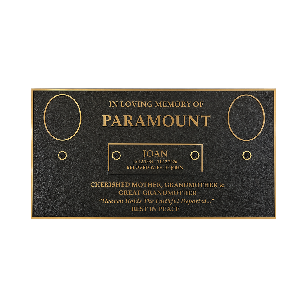 Centre Single Tribute Interchangeable Bronze Memorial Plaque