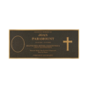 865 × 355 Bronze Memorial Plaque with Photo Insert and Cross