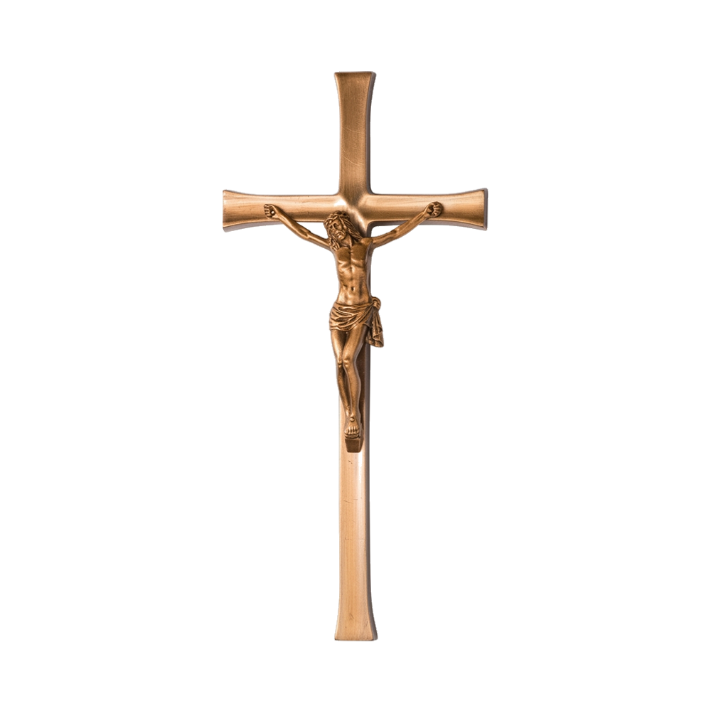 Bronze Cross with Crucifix Religious Icon