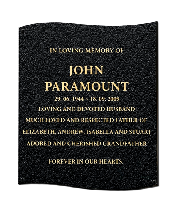 Book of Remembrance — Personalised Bronze Page