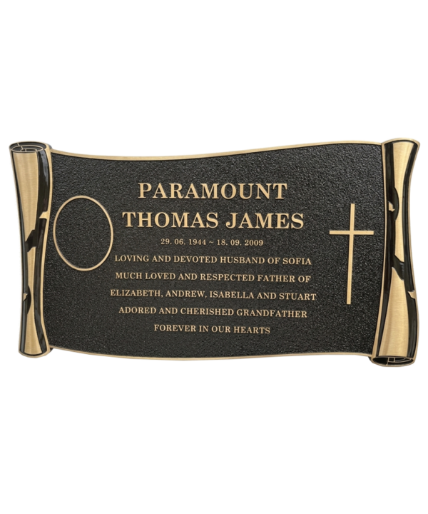Bronze Scroll Memorial Plaque